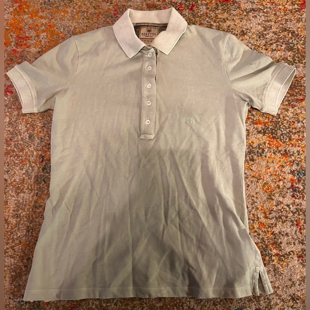 Bereta Womens 5 Button Short Sleeve Polo. Made in Italy. Size Medium